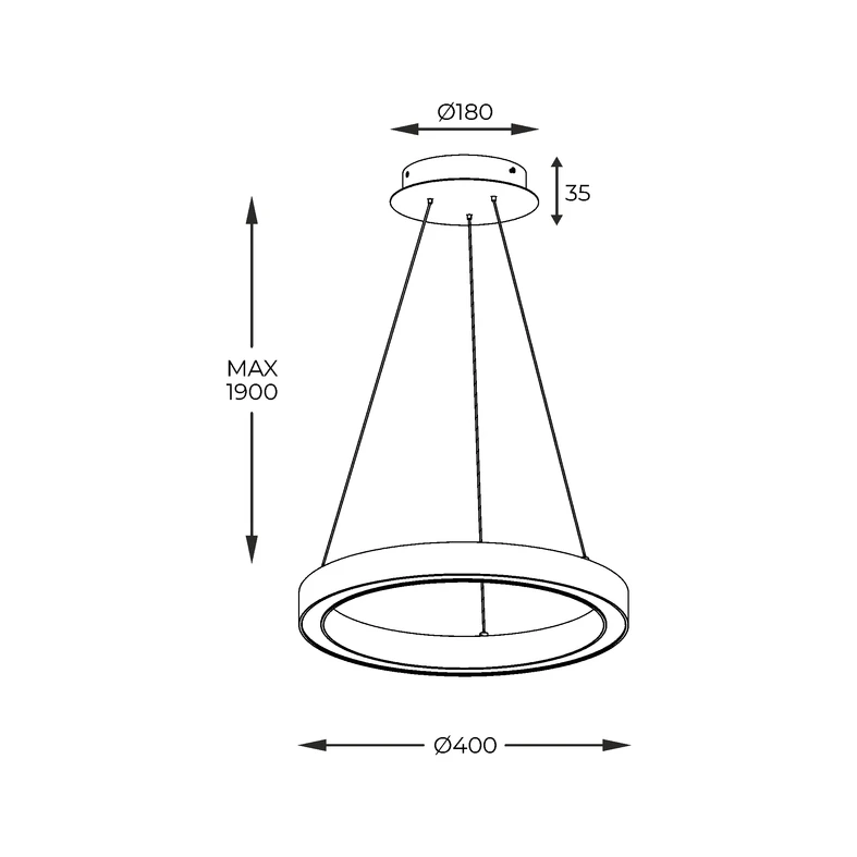 Lampa wisząca LED złota CARLO 40 cm