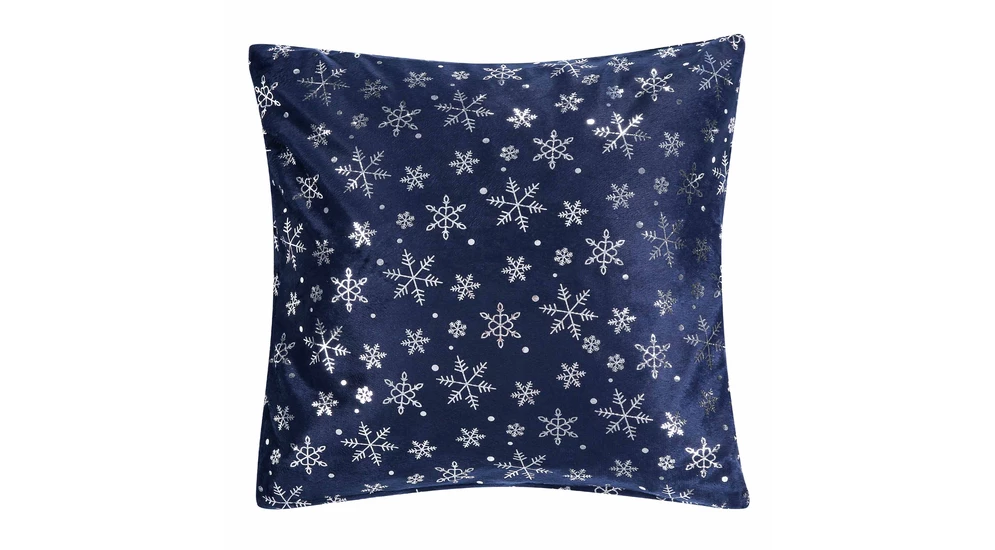 Poszewka dekoracyjna granatowa SNOWFLAKE 40x40 cm