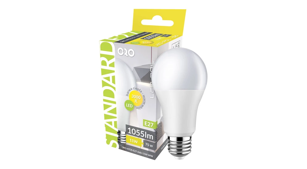 Żarówka LED E27 11W barwa ciepła ORO-ATOS-E27-A60-11W