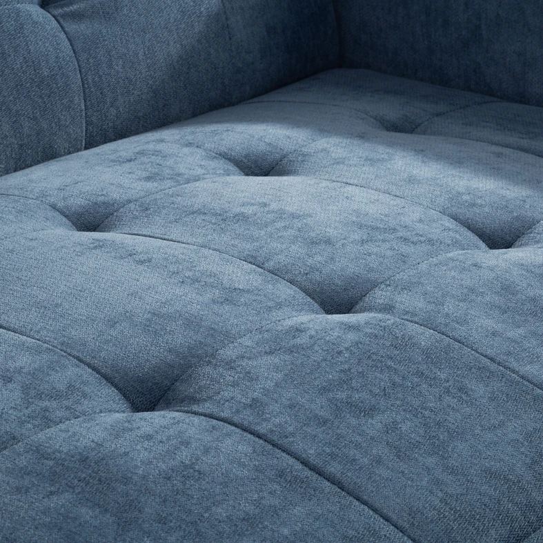 Sofa 133 cm niebieska SYLWERO