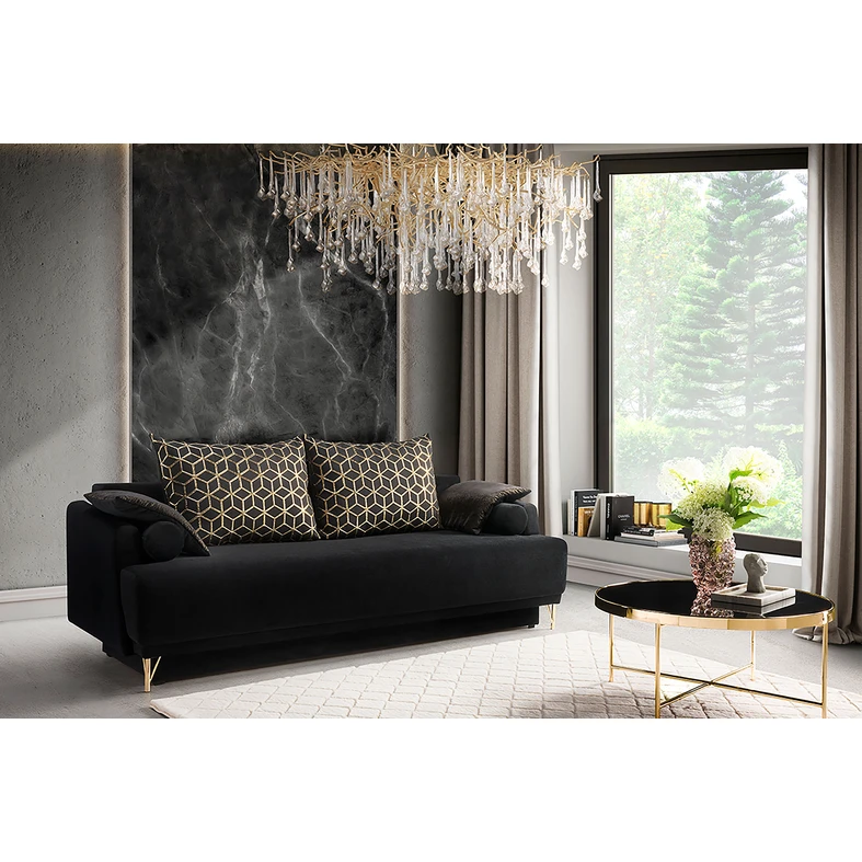 Sofa LAUREN do salonu w stylu glamour.