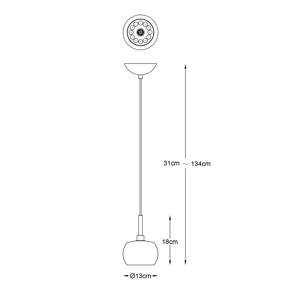 Lampa CRYSTAL o złotym wykończeniu zadba o styl i odpowiednią prezencję Twojego mieszkania.