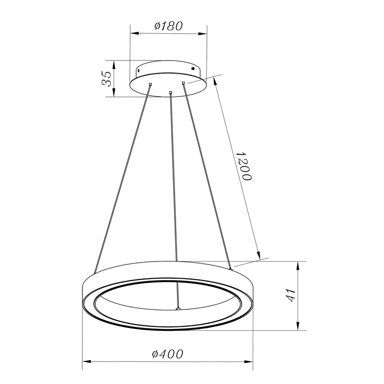 Lampa wisząca LED złota CARLO 40 cm