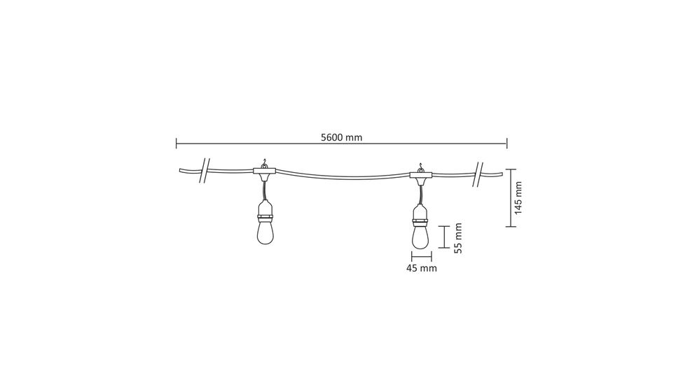 Girlanda zewnętrzna PARTY IP44 5,6 M filament