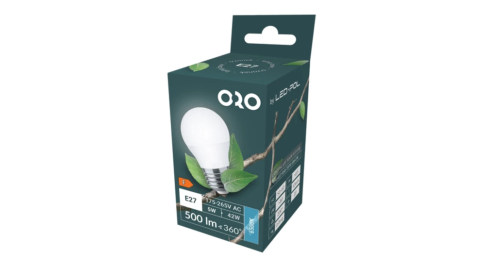 Żarówka LED E27 5W barwa zimna ORO-E27-G45-TOTO-5W-CW