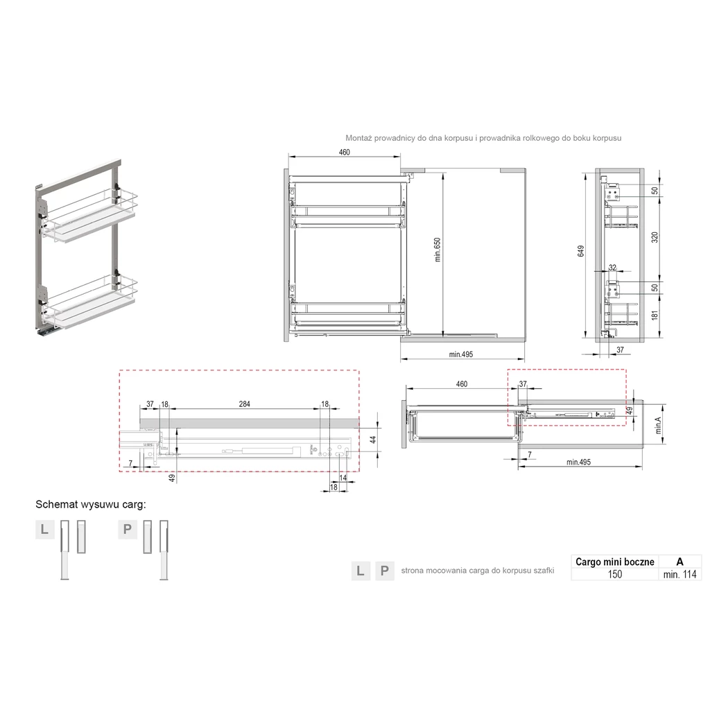 Cargo boczne INSIDE 15/2 półki białe