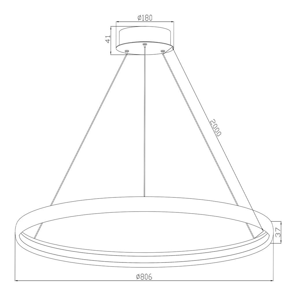 Lampa wisząca LED czarna CARLO 80 cm