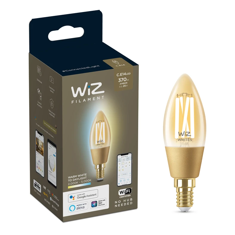 Żarówka ozdobna LED E14 4,9W świecowa WI-FI C35 AMBER WiZ