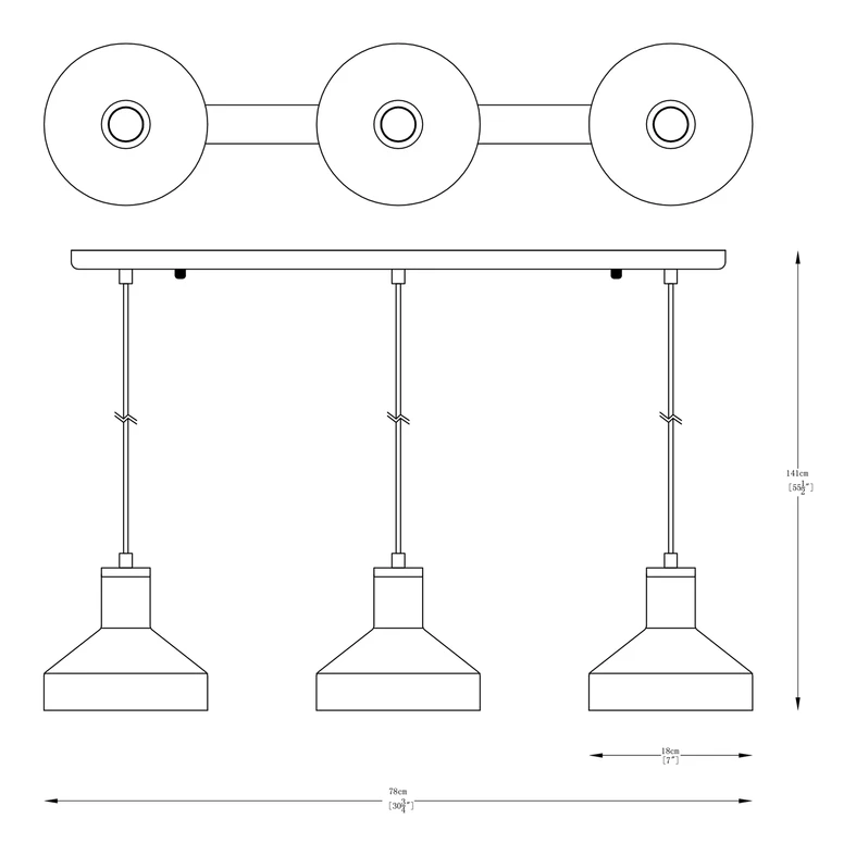 Lampa wisząca listwa czarno-złota SIGMA III