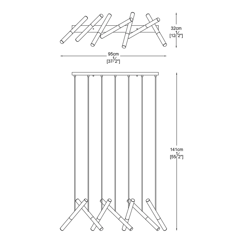 Lampa wisząca LED 7-punktowa czarno-złota LOYA