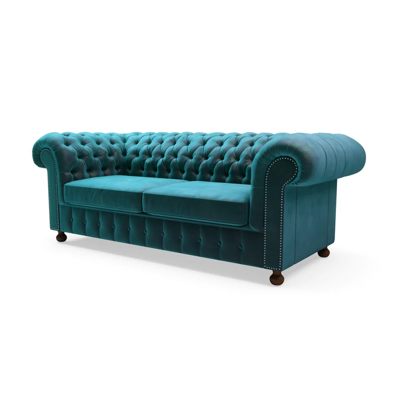 Sofa glamour lazurowa CHESTER