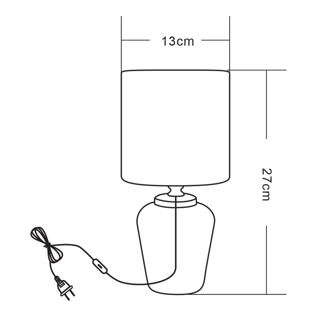 Lampa stołowa z abażurem - wymiary.
