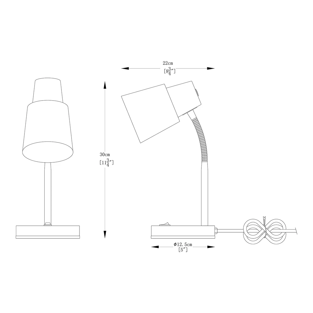 Biała lampa biurkowa z regulowanym ramieniem Idealnie sprawdzi się w pokoju młodzieżowym, gabinecie, jak również w centrum kącika majsterkowicza.