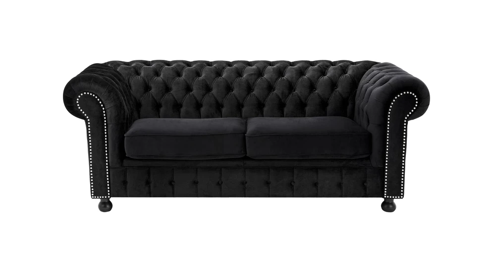 Sofa glamour rozkładana czarna CHESTER