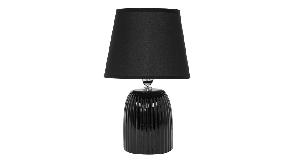 Lampa stołowa ceramiczna czarna 28 cm