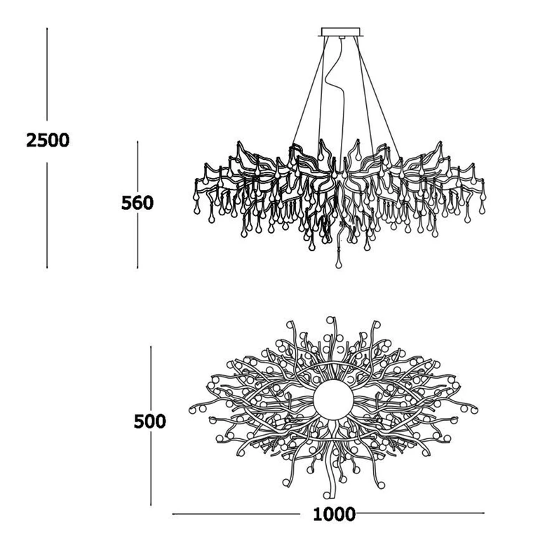 Lampa wisząca miedziana ICICLE