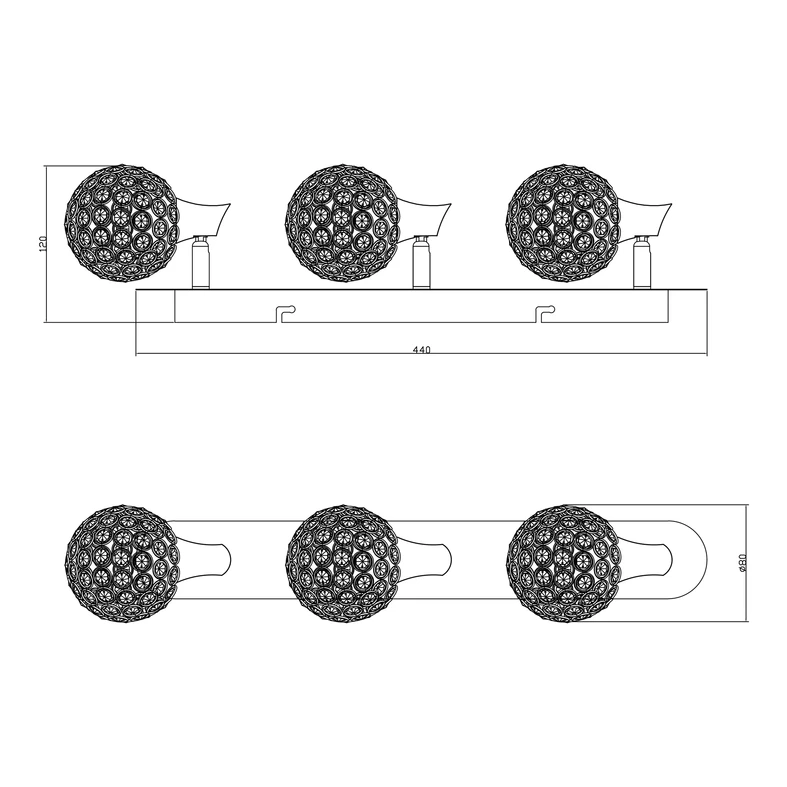 Listwa LED 3-punktowa chrom ELIA