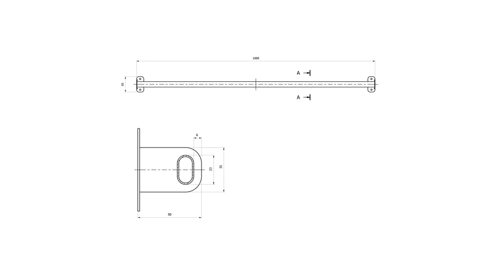 Reling do kuchni czarny OVAL RETRO 100 cm