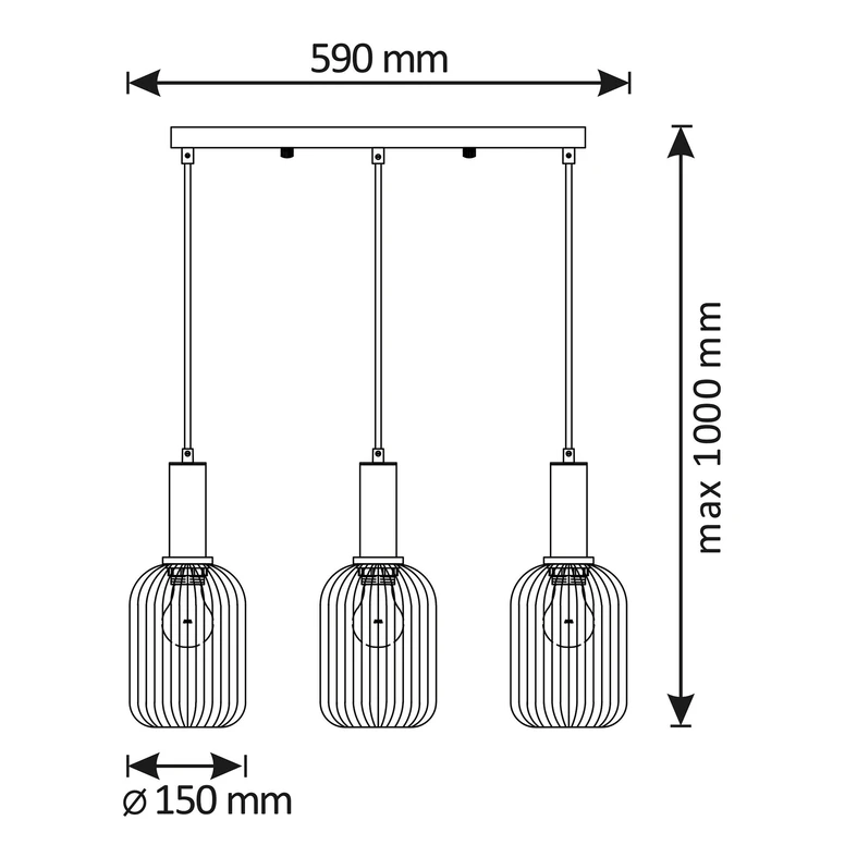 Lampa wisząca SMOKEY SUFFOLK 3