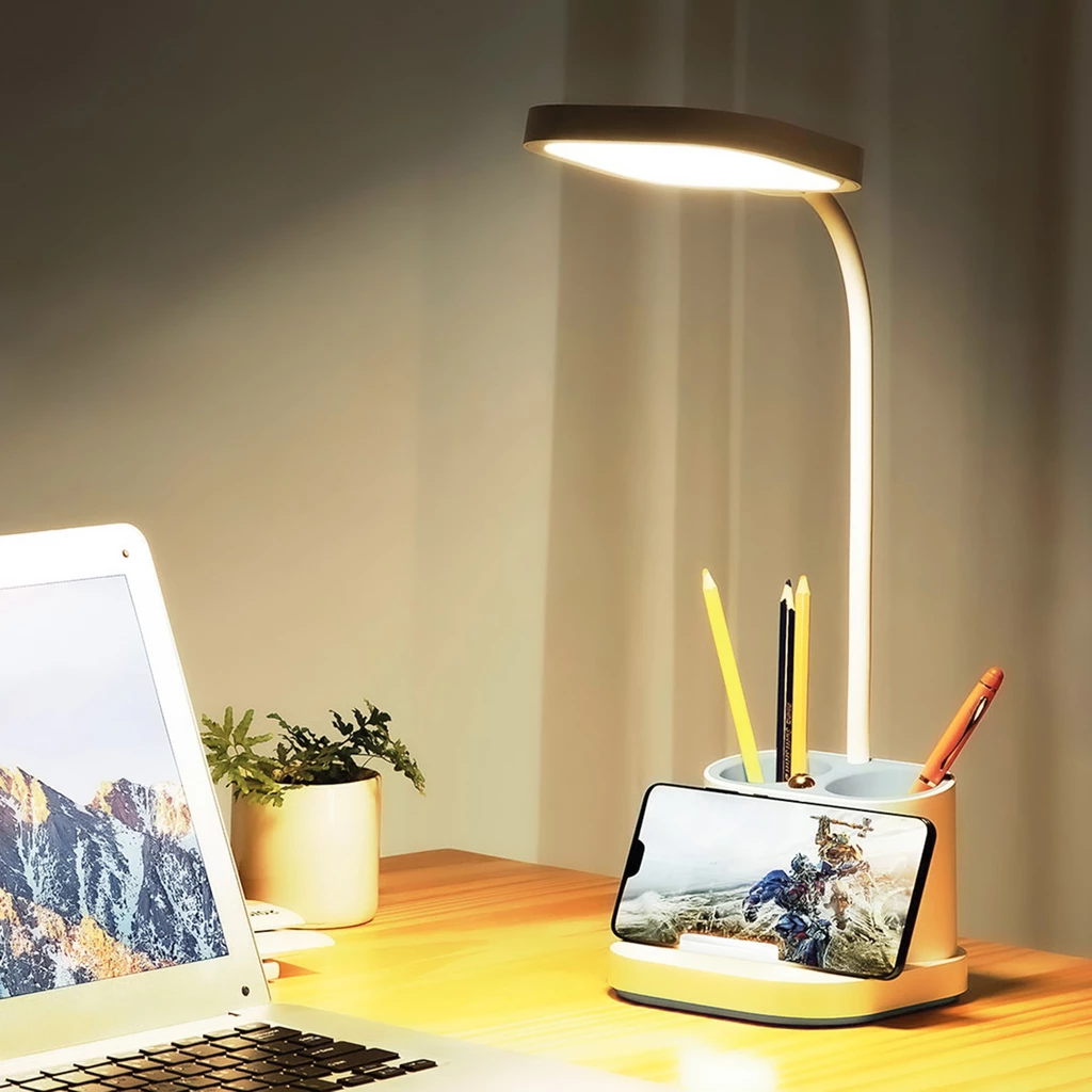 Lampa biurkowa z miejscem na długopisy LED USB PDL008