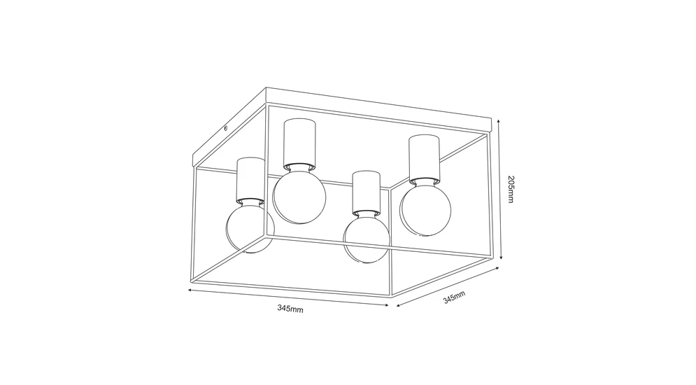 Lampa sufitowa czarno-złota HOMEN IV - wymiary.