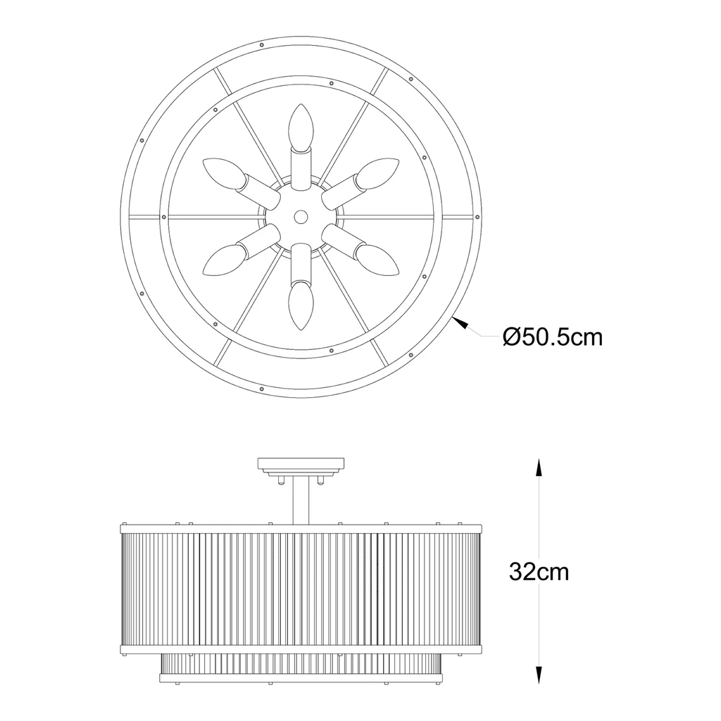 Lampa sufitowa złota SERGIO 50 cm