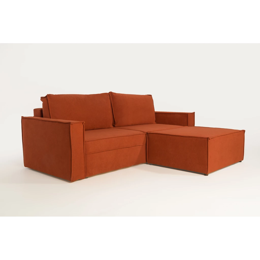 Sofa rozkładana 3-osobowa ceglasta METIS