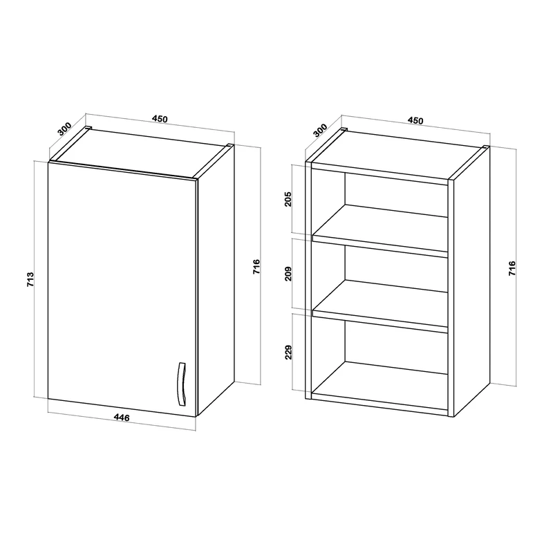 Szafka górna BASIC PLUS BP/G45 dąb craft złoty