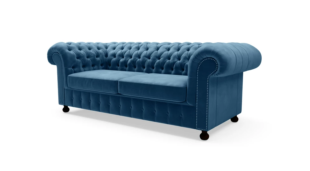 Sofa glamour niebieska CHESTER