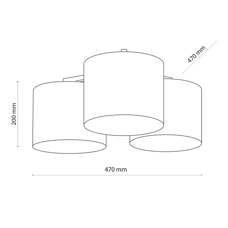 Lampa sufitowa 3 abażury METIS