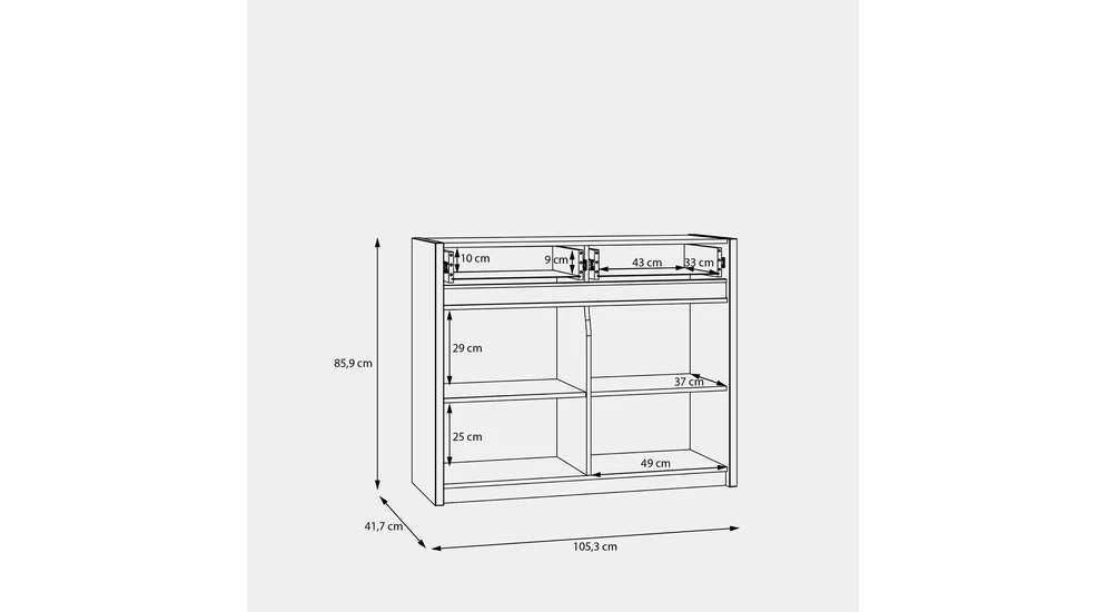 Komoda z oświetleniem OAK SQUERE 105,3 cm