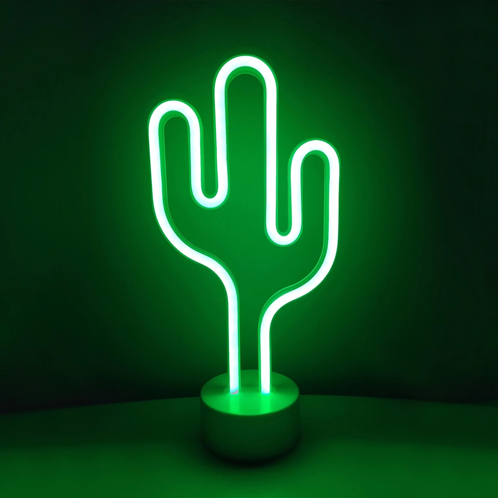 Lampa stołowa dekoracyjna LED NEON CACTUS