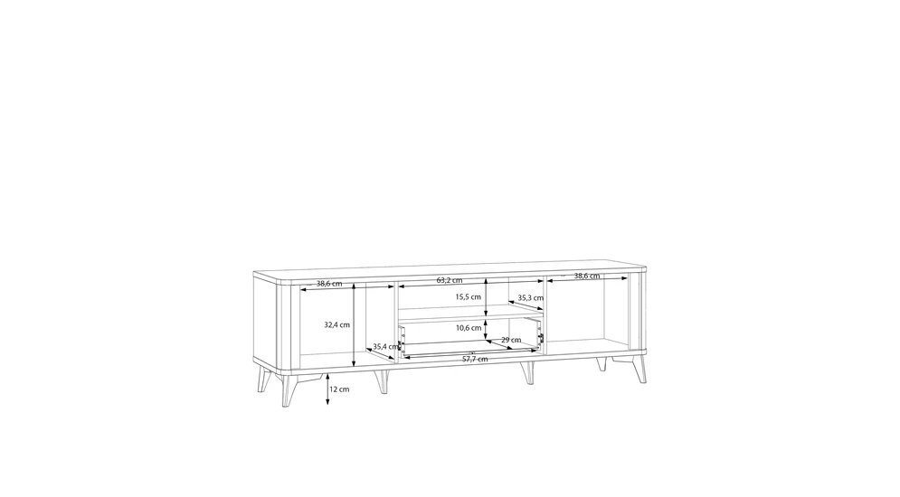 Szafka RTV z oświetleniem FORREST HILLS 160,4 cm