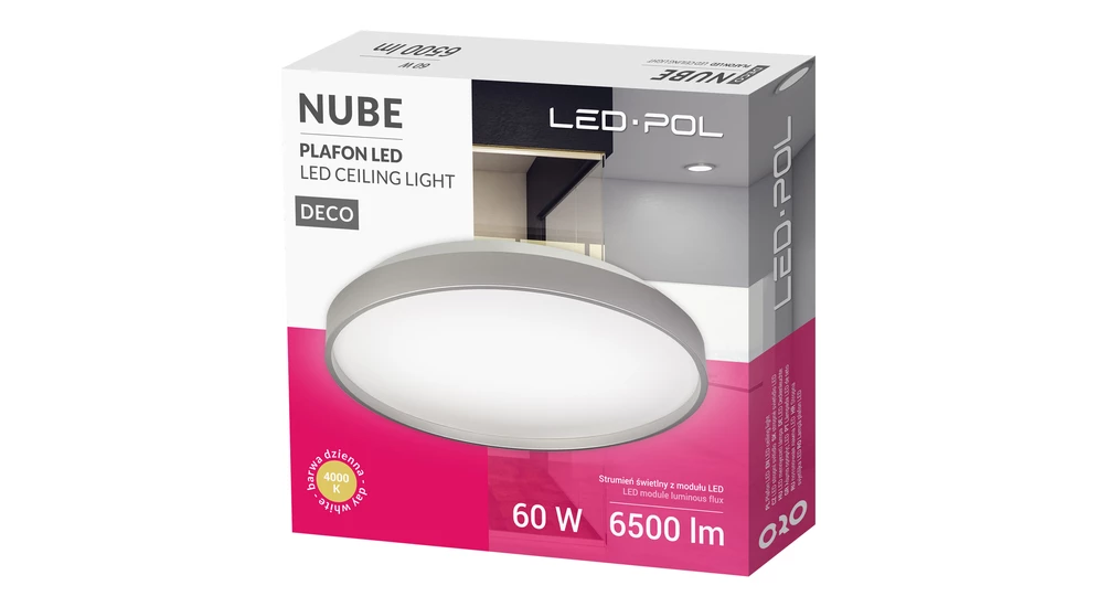 Plafon LED 60W srebrny ORO NUBE