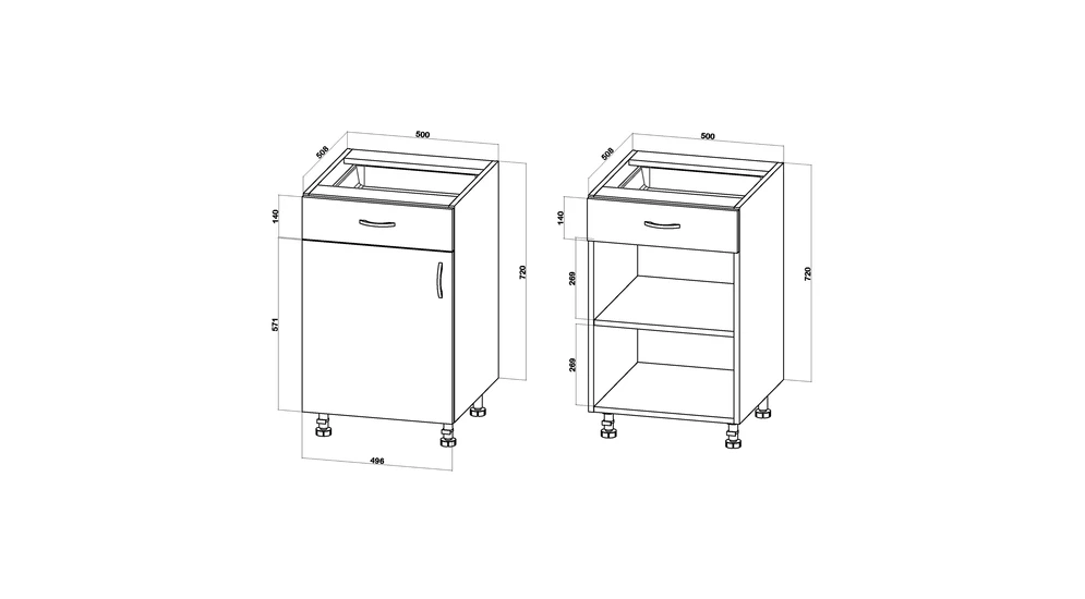 Szafka dolna BASIC PLUS BP/D50S1 dąb craft złoty