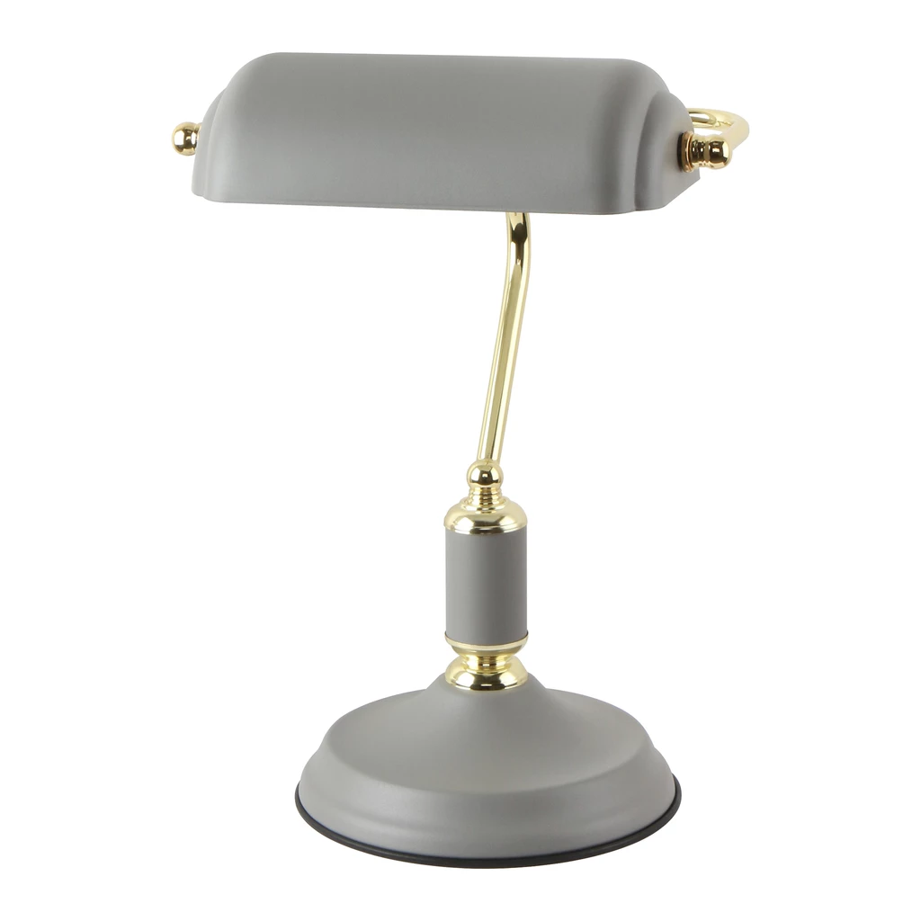 Lampa biurkowa retro szaro-złota ROMA