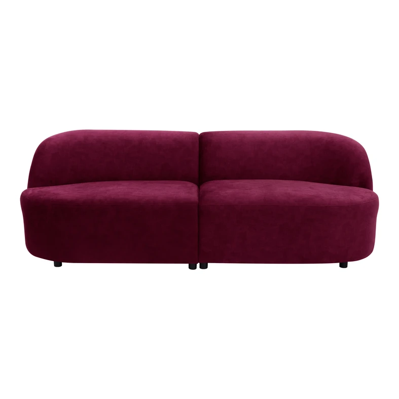 Sofa obła bordowa LEILA 234 cm 