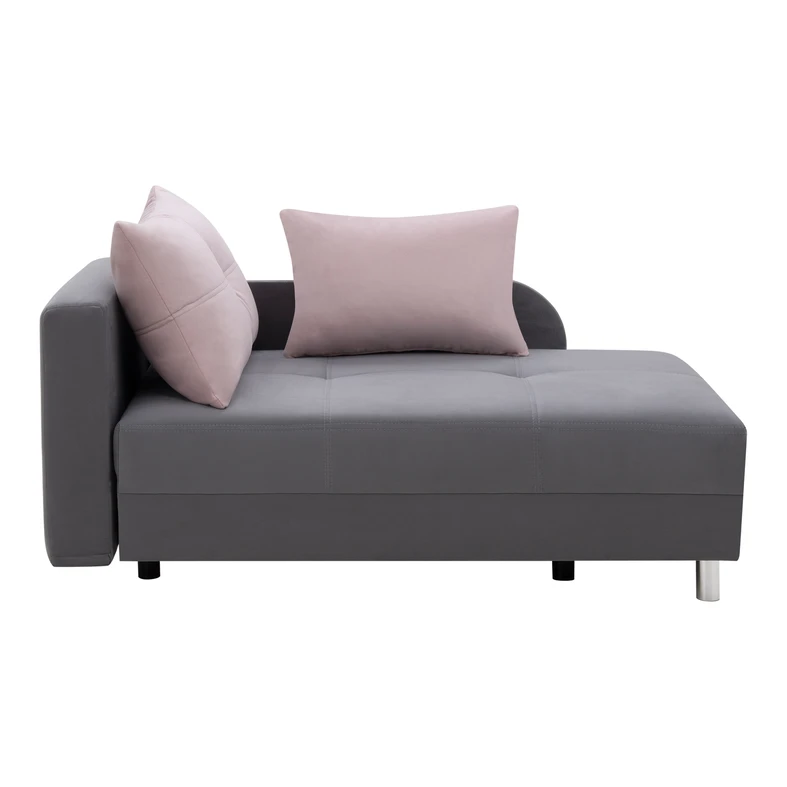 Sofa rozkładana szaro-różowa LETTO lewa