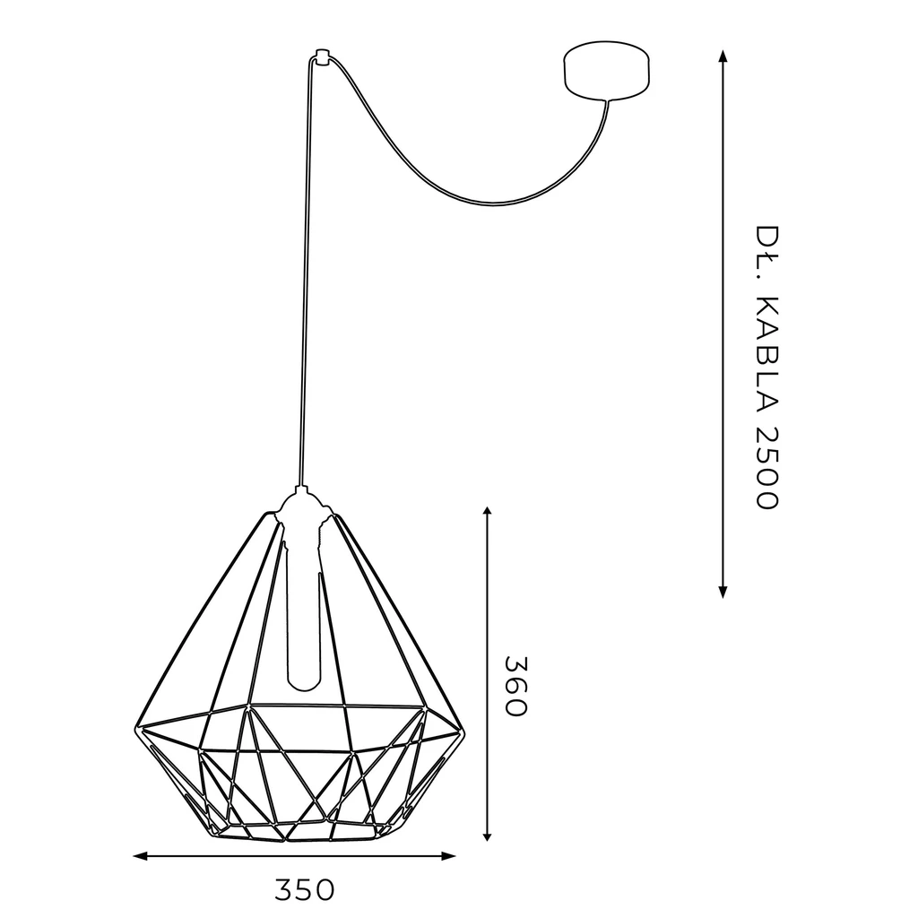 Lampa wisząca loftowa czarna SPINDEL BASKET I