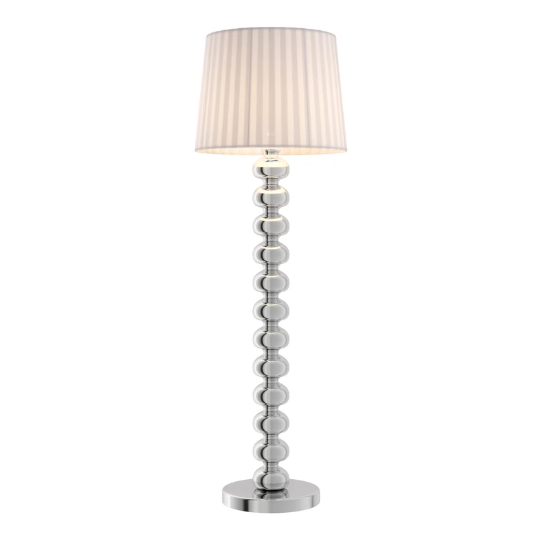 Lampa podłogowa ozdobna podstawa abażur biały DECO