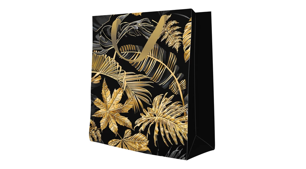 Torba prezentowa PREMIUM GOLD LEAVES MEDIUM 20x26 cm