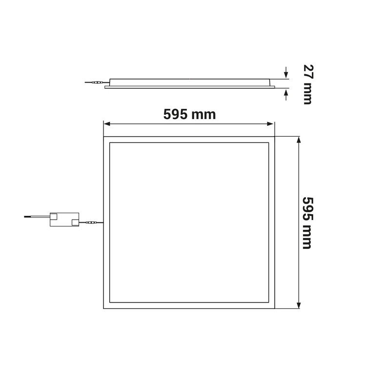 Plafon LED 36W biały ORO BACKLIT 60x60 cm - wymiary.