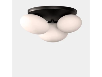 Lampa sufitowa 3 klosze biało-czarna UFO 34x37 cm