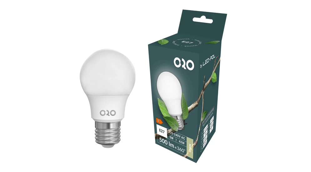 Żarówka LED E27 5W barwa neutralna ORO-ATOS-E27-A55-5W-DW