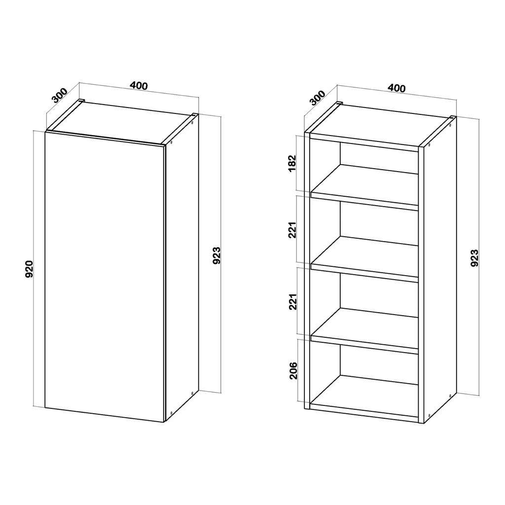 Szafka górna wysoka BASIC PLUS BP/G40-92 dąb craft złoty