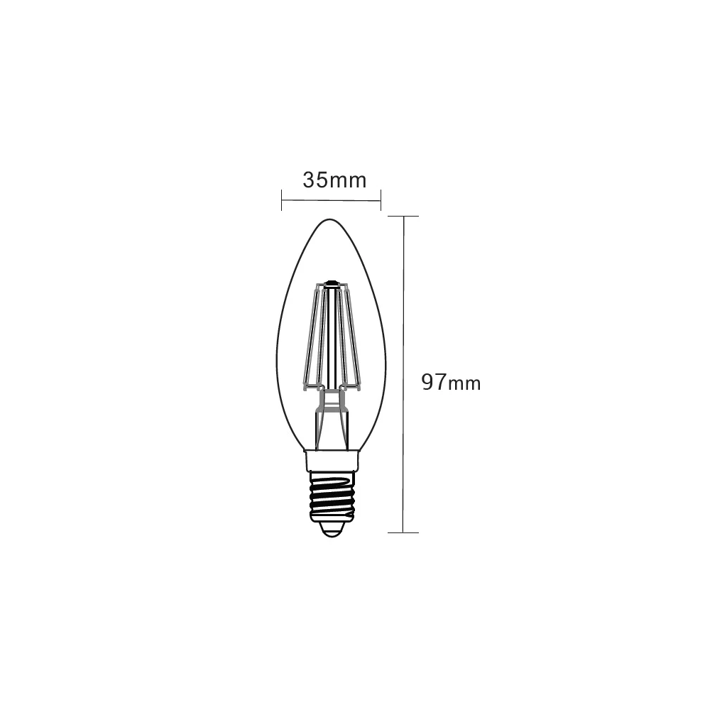 Żarówka LED E14 4W barwa ciepła ORO-E14-C35-FL-CLARO-4W