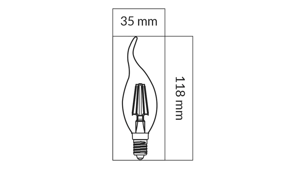 Żarówka LED E14 6W ORO-E14-C35-FL-CLARO-FLAMI-6W-WW barwa ciepła