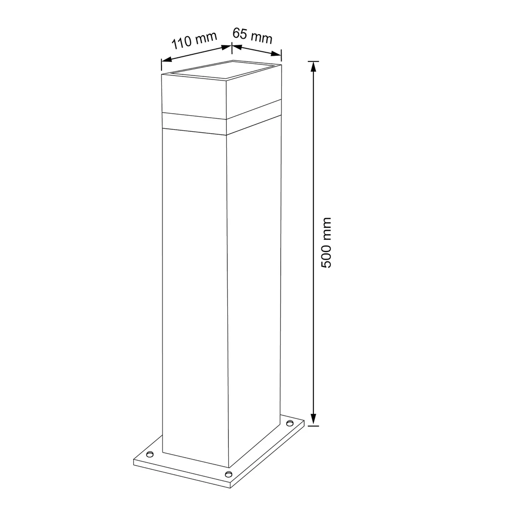 Lampa zewnętrzna stojąca czarny mat GILBERT 50 cm