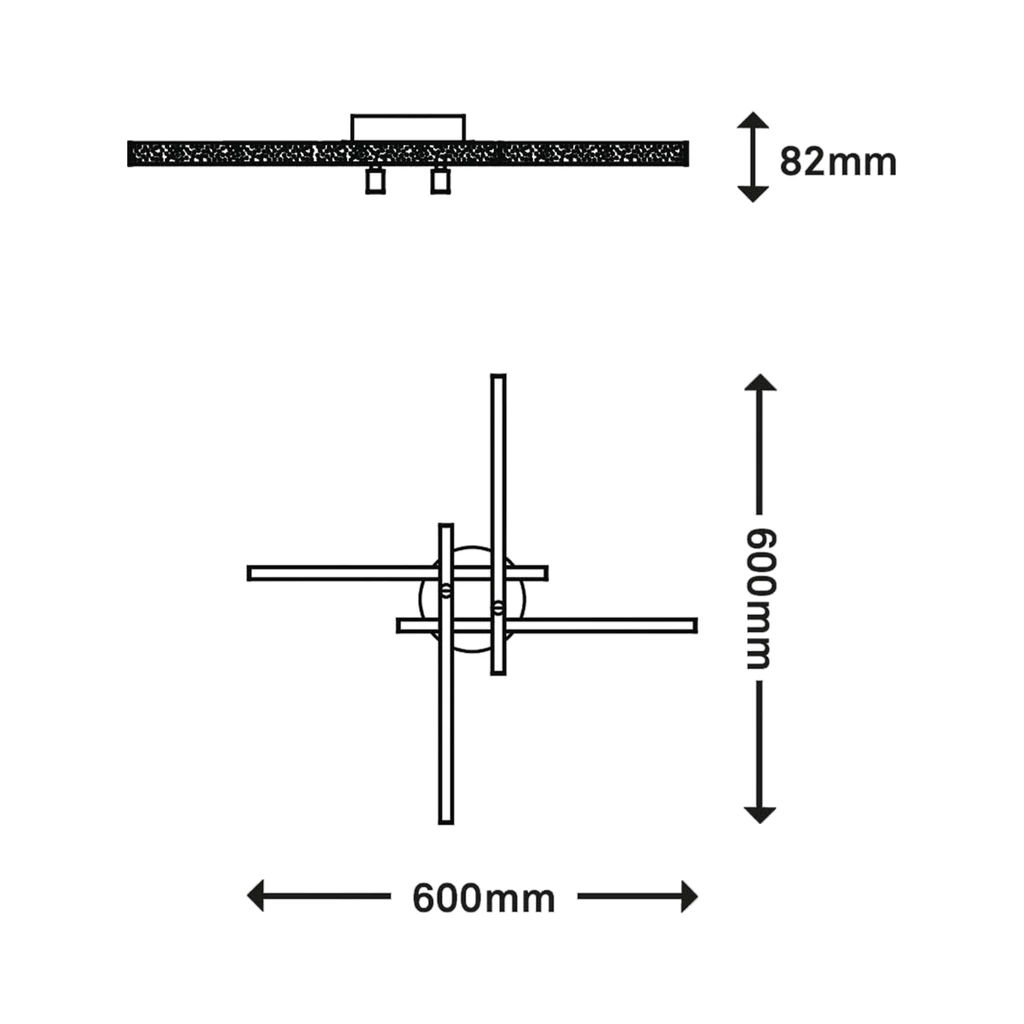 Lampa sufitowa LED brokat czarna REY 60 cm