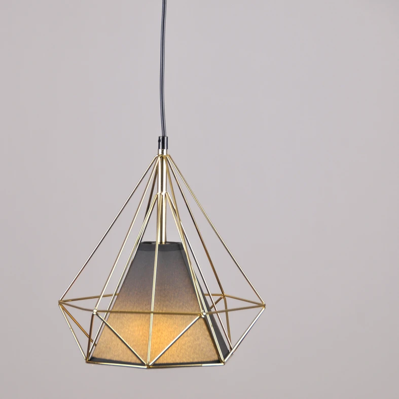 Lampa wisząca geometryczna czarno-złota HIRA I